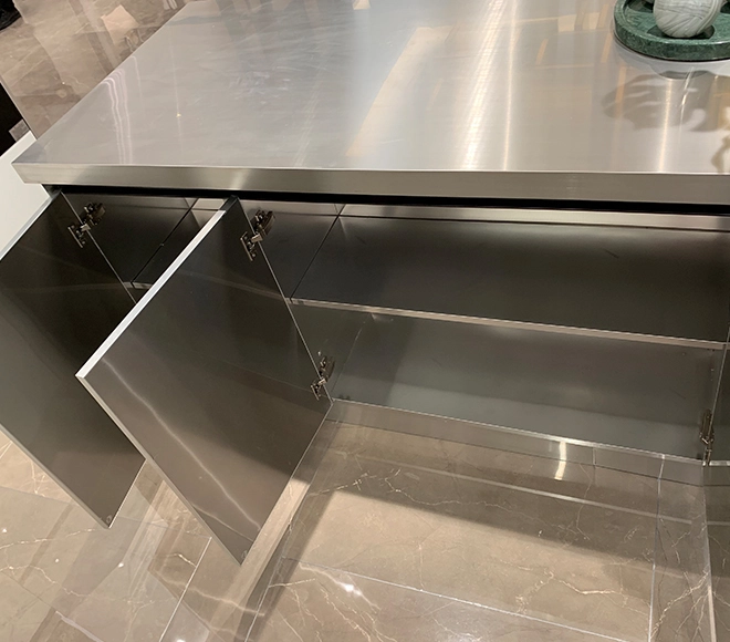 stainless steel kitchen sink with cabinet