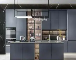Tủ bếp màu xám mực, khi hiện đại bắt gặp thiên nhiên